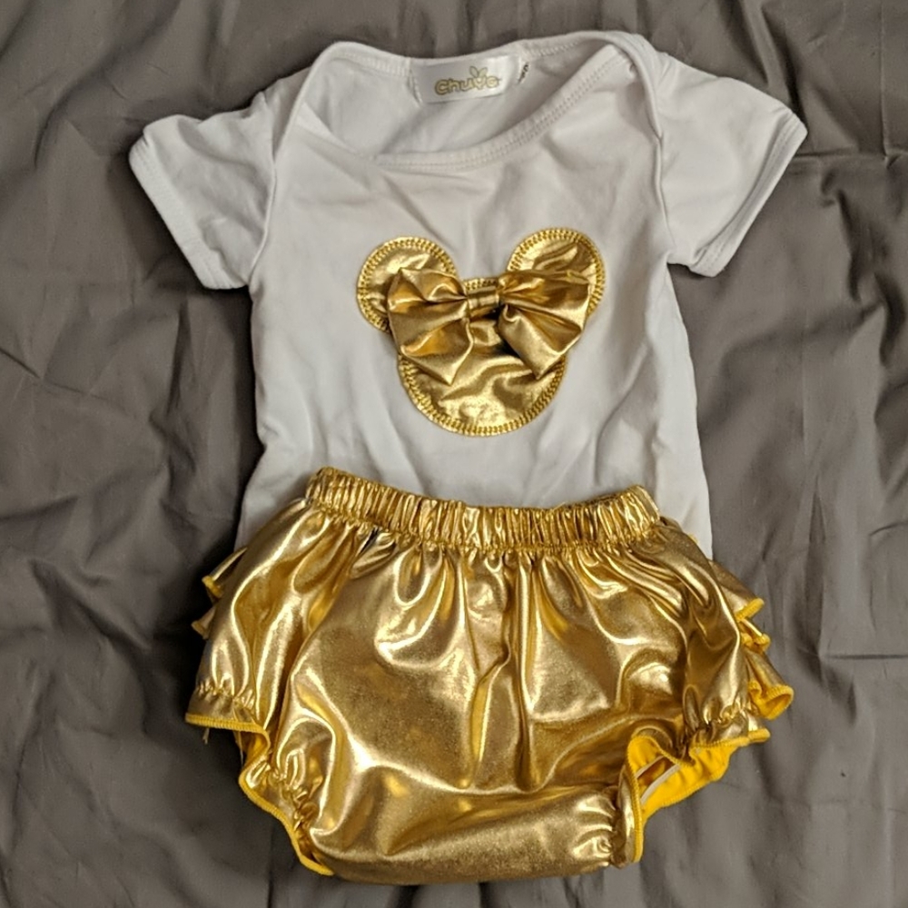 Disney baby girl onesie and ruffle skirt